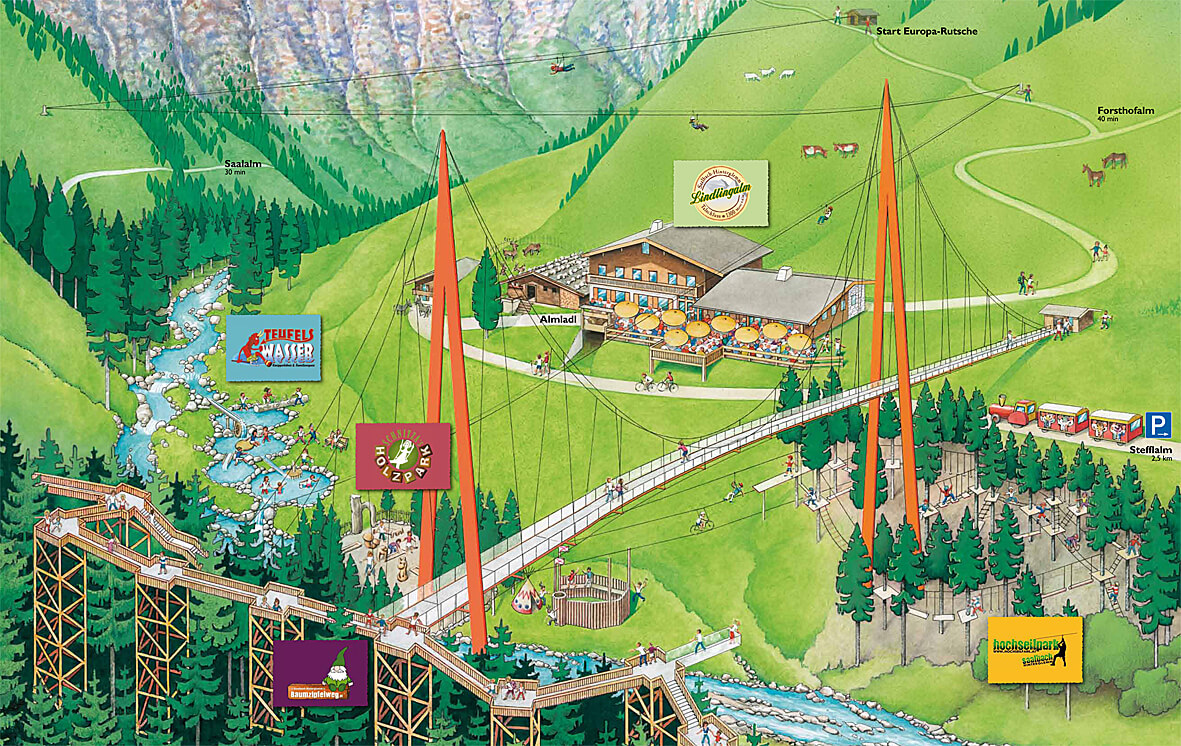Lageplan Skizze Talschluß Hinterglemm